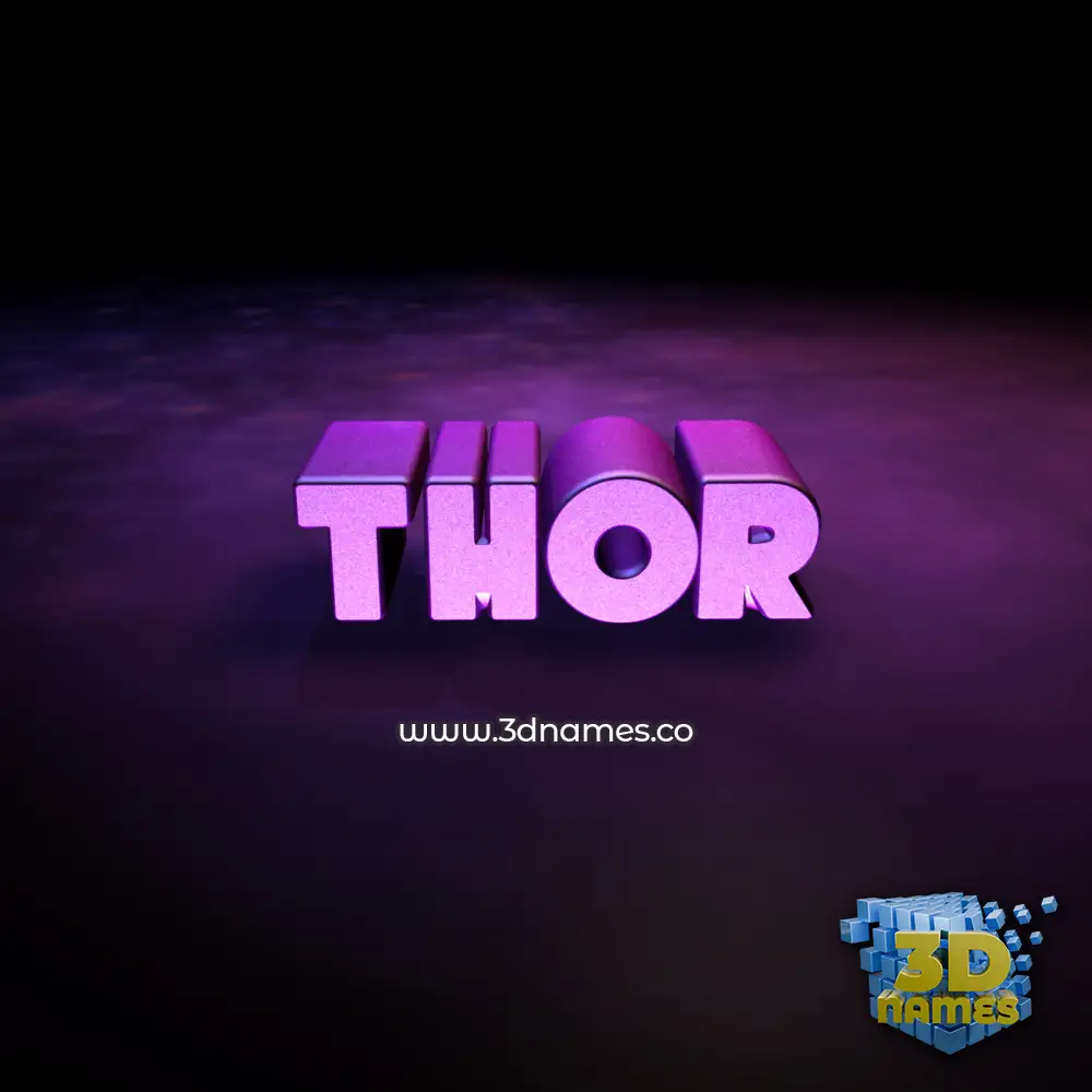 thor in Big Purple style - 3D name wallpaper
