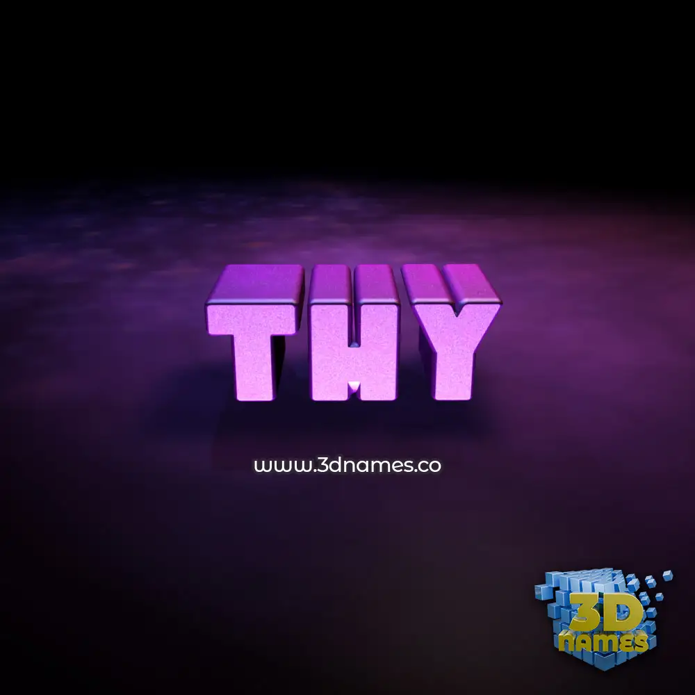 thy in Big Purple style - 3D name wallpaper