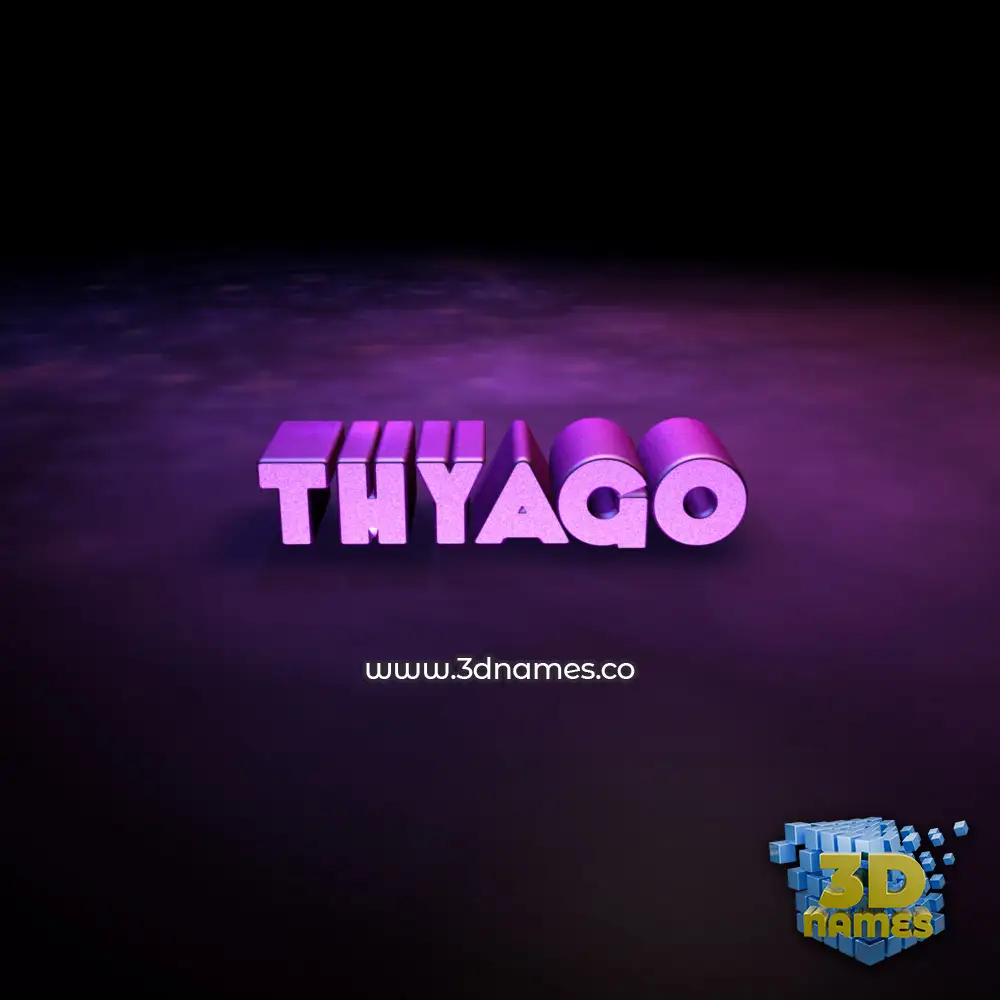 thyago in Big Purple style - 3D name wallpaper