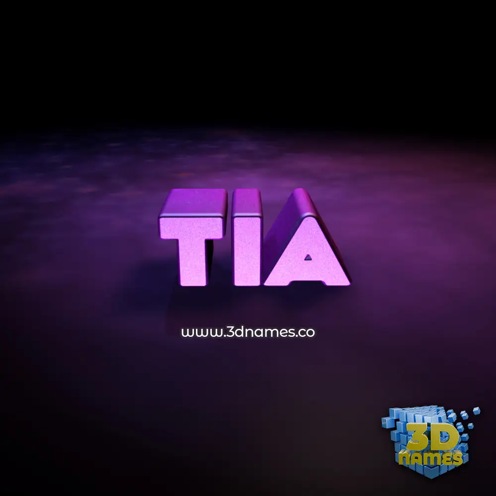 tia in Big Purple style - 3D name wallpaper