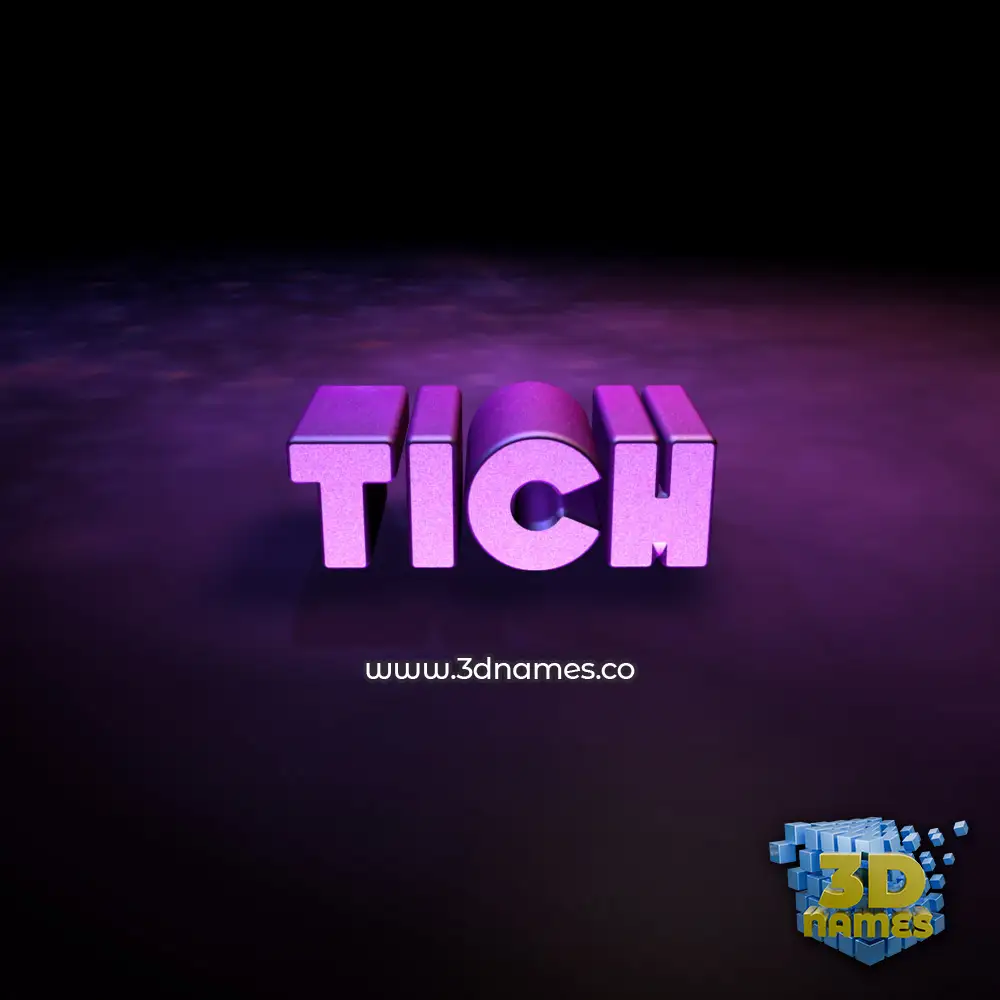 tich in Big Purple style - 3D name wallpaper