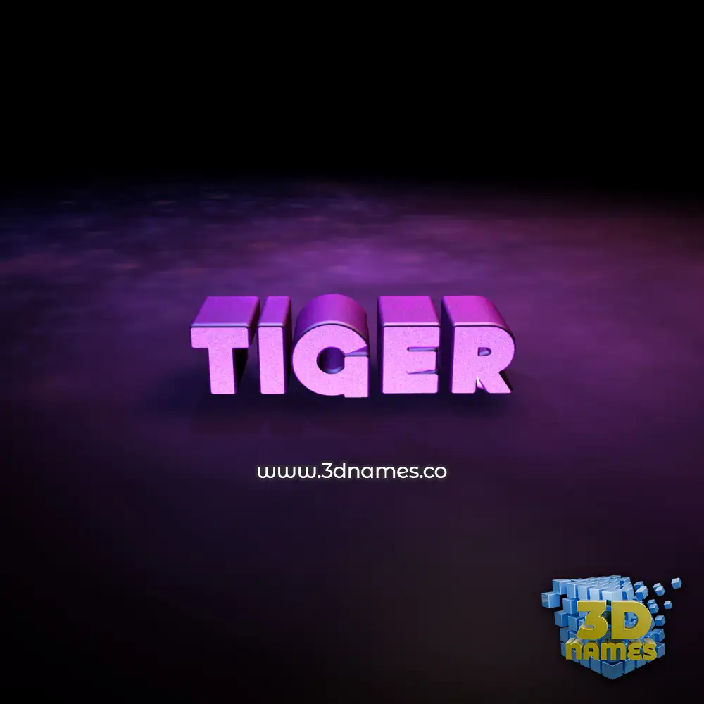tiger in Big Purple style - 3D name wallpaper