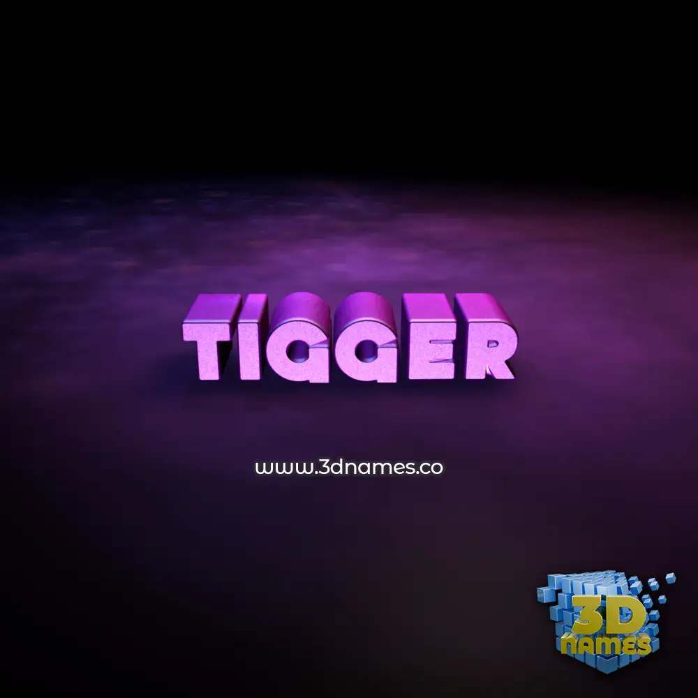 tigger in Big Purple style - 3D name wallpaper