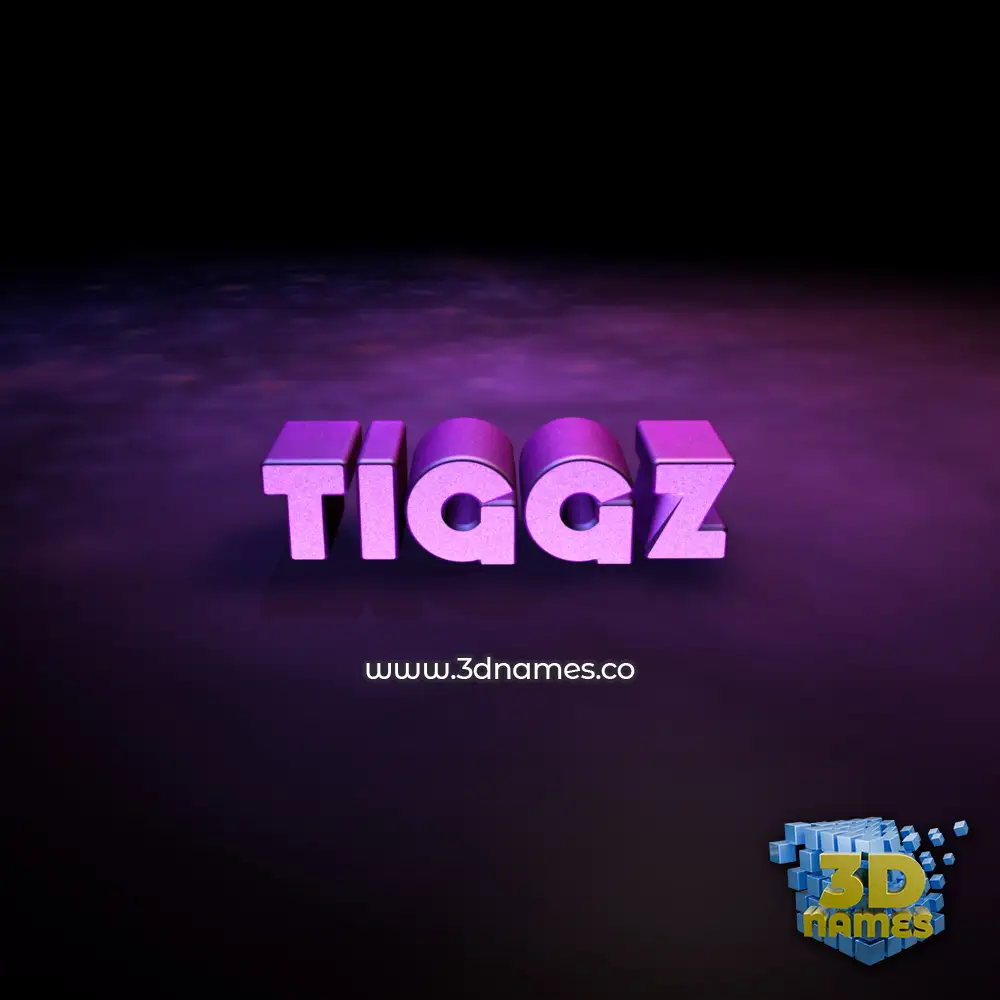 tiggz in Big Purple style - 3D name wallpaper