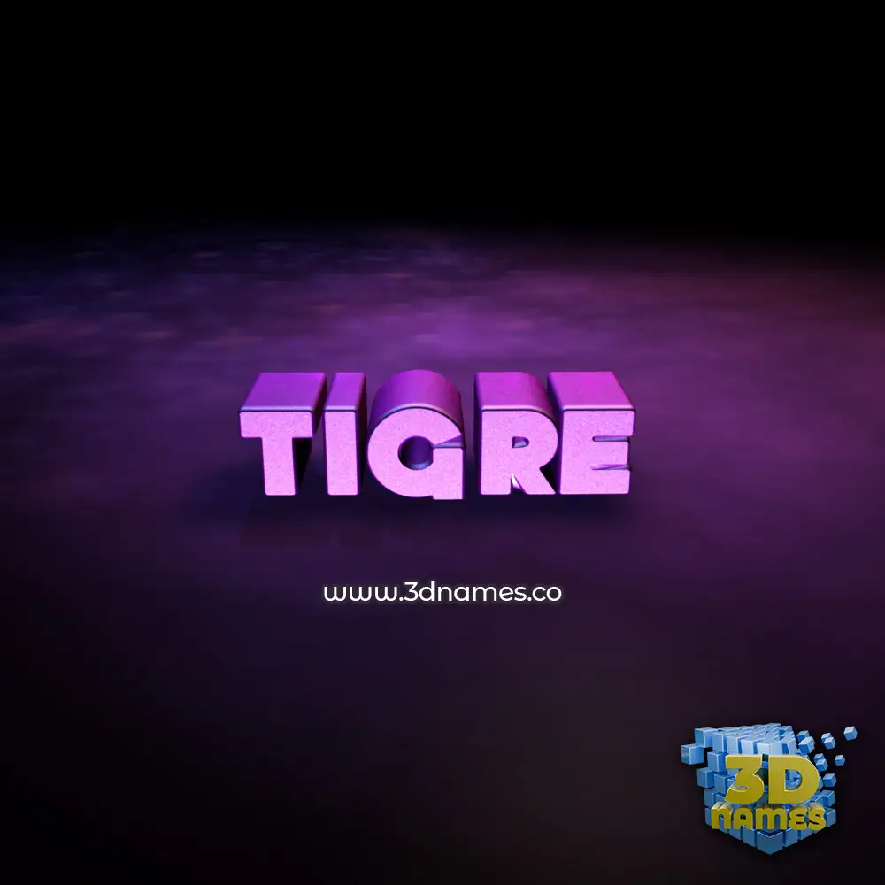 tigre in Big Purple style - 3D name wallpaper