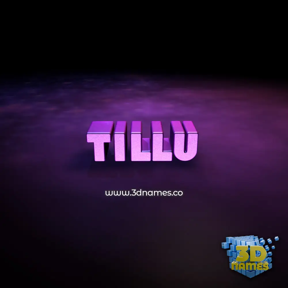 tillu in Big Purple style - 3D name wallpaper