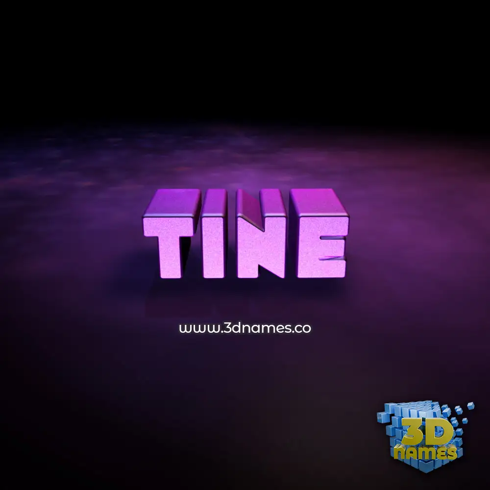 tine in Big Purple style - 3D name wallpaper