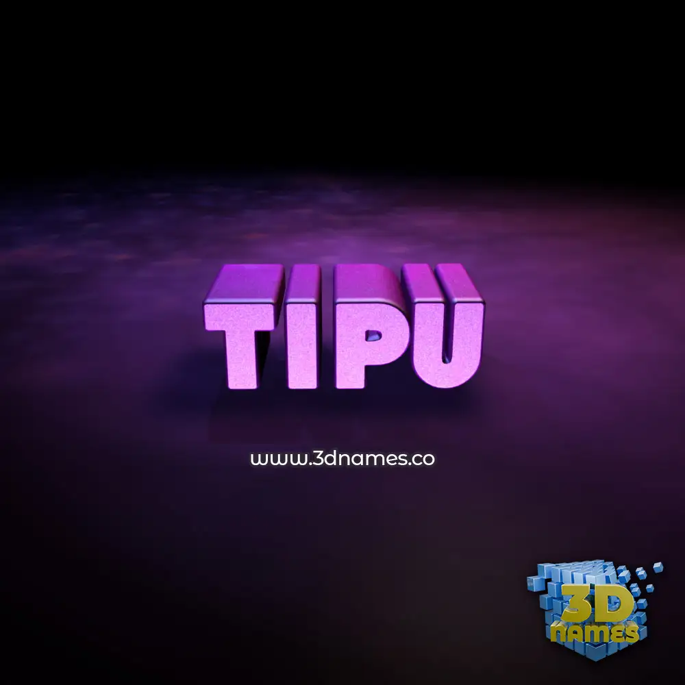 tipu in Big Purple style - 3D name wallpaper