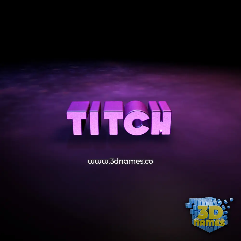 titch in Big Purple style - 3D name wallpaper