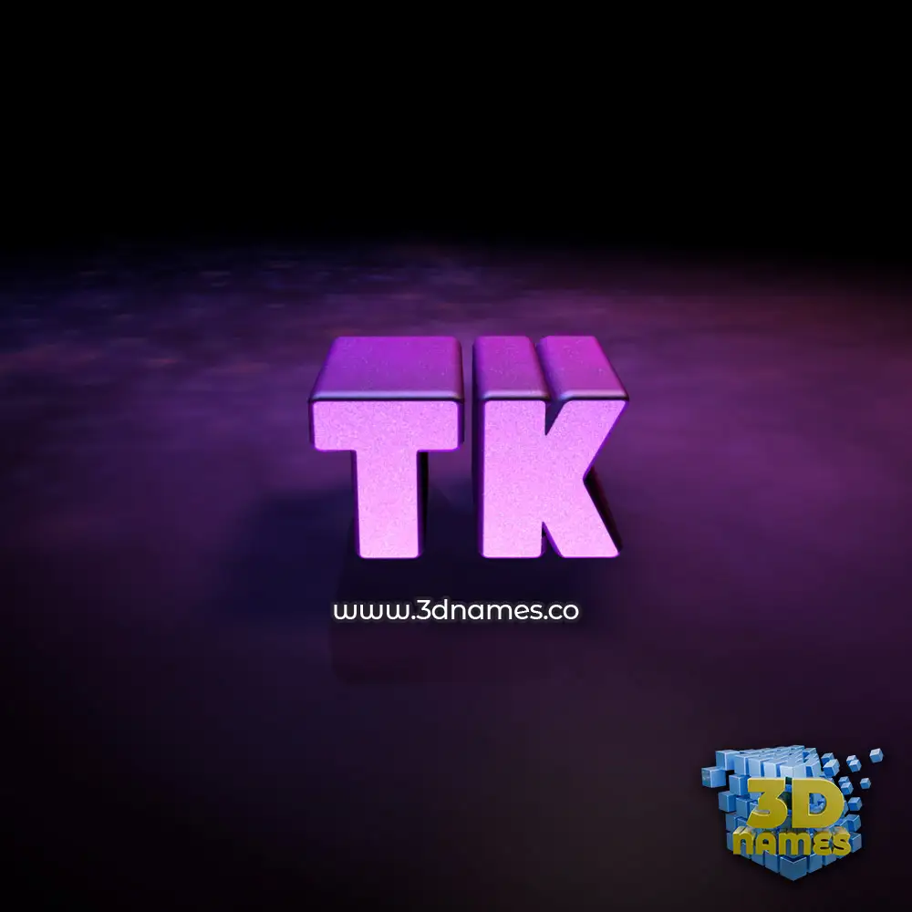 tk in Big Purple style - 3D name wallpaper