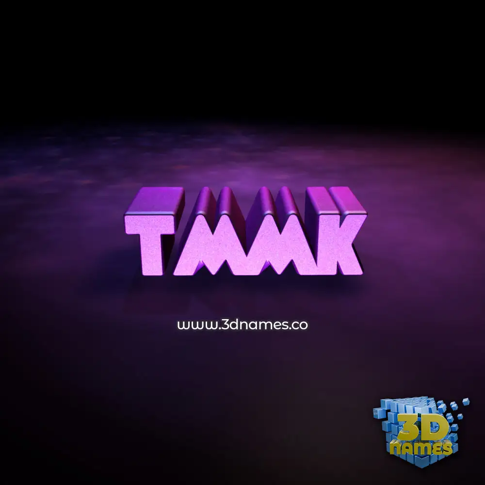 tmmk in Big Purple style - 3D name wallpaper