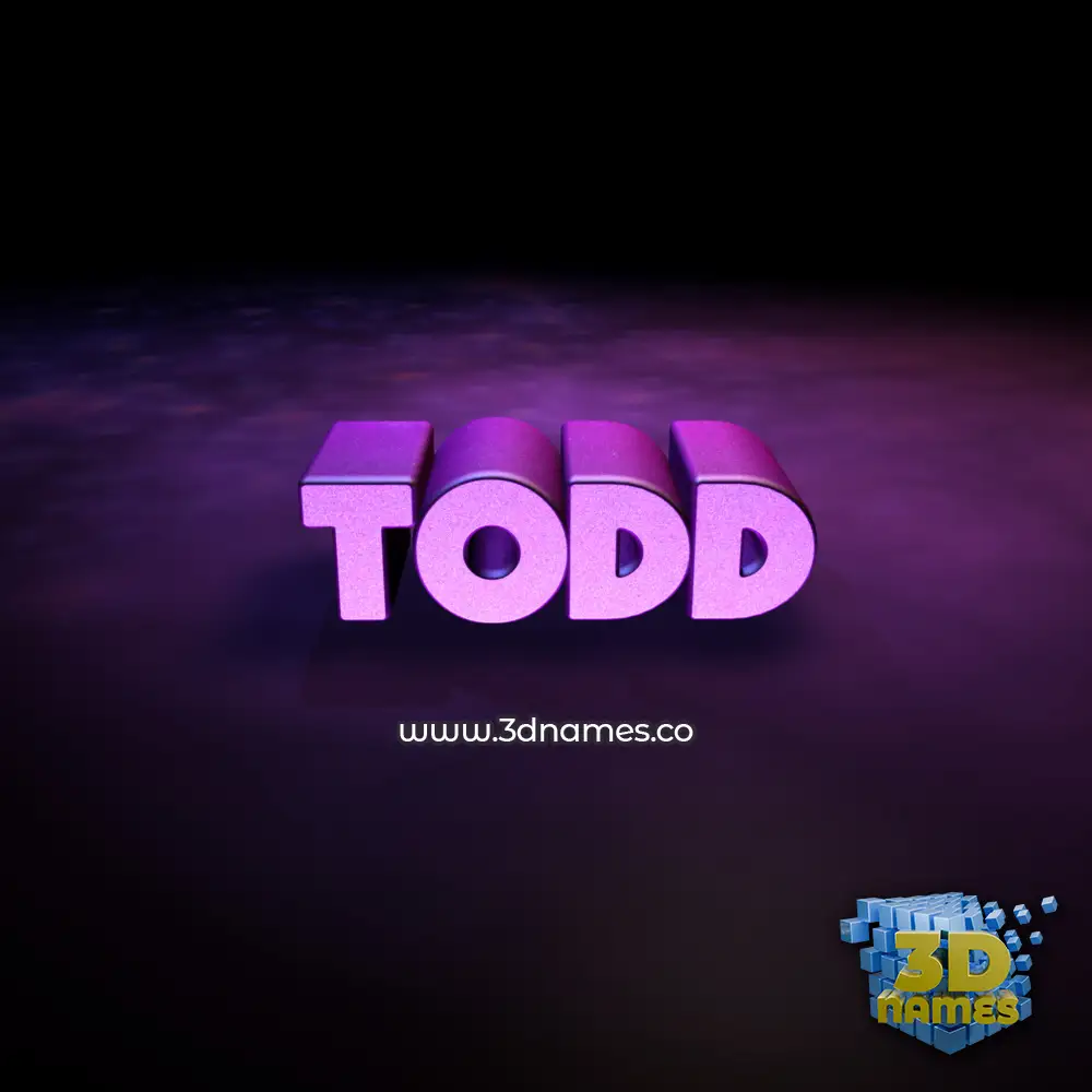todd in Big Purple style - 3D name wallpaper
