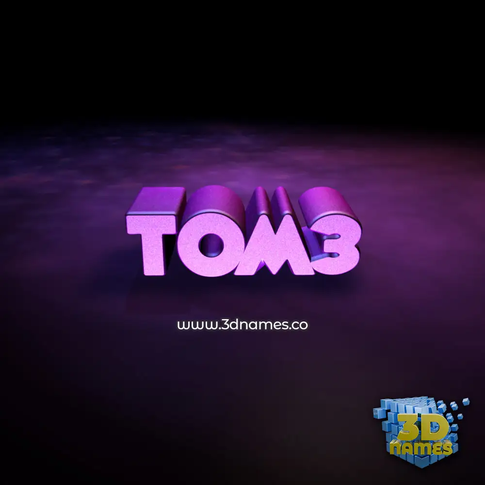 tom3 in Big Purple style - 3D name wallpaper
