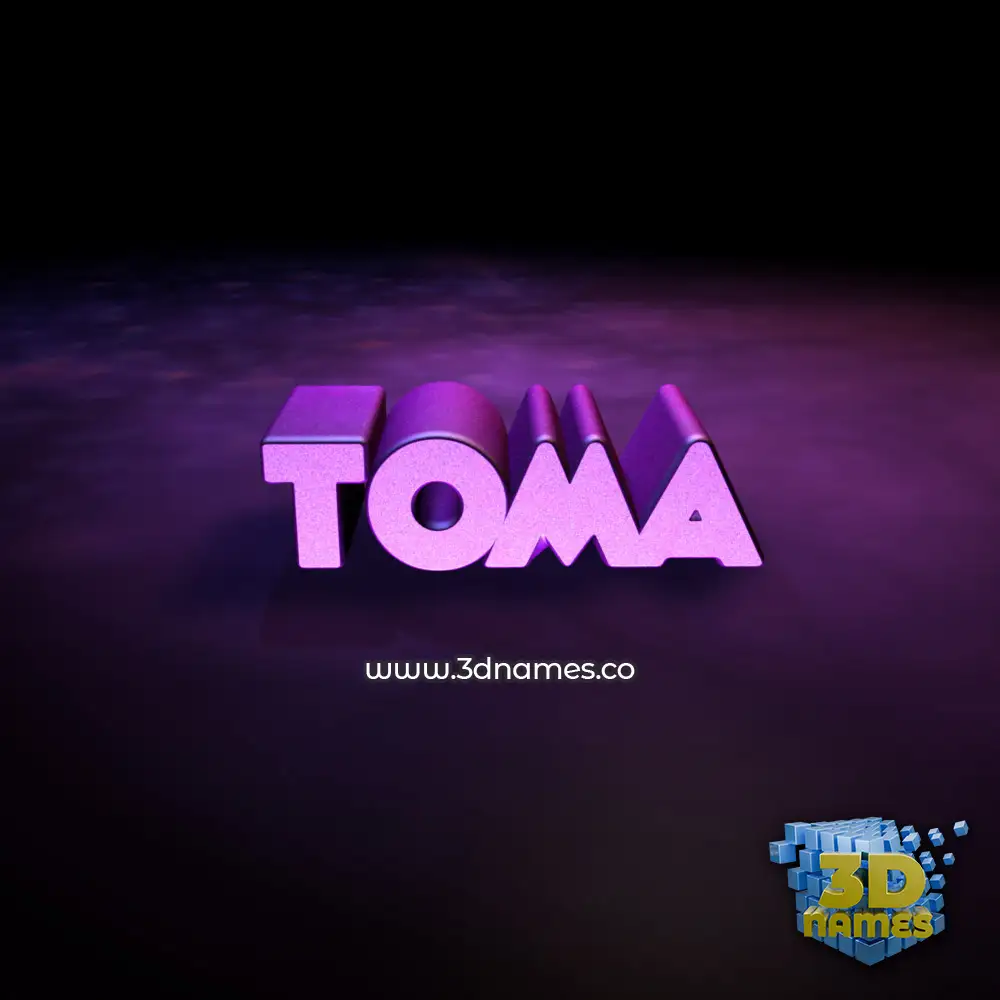 toma in Big Purple style - 3D name wallpaper