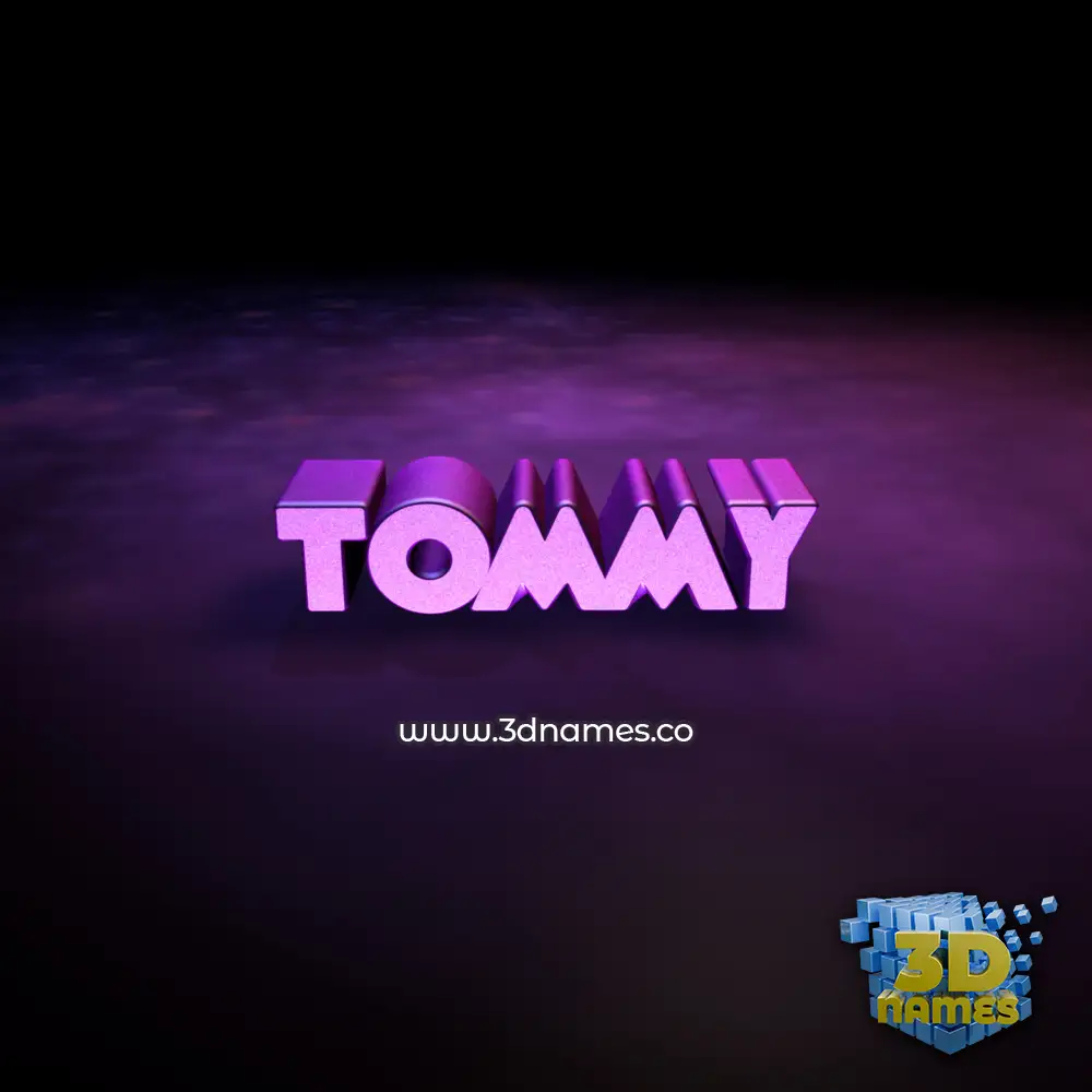 tommy in Big Purple style - 3D name wallpaper