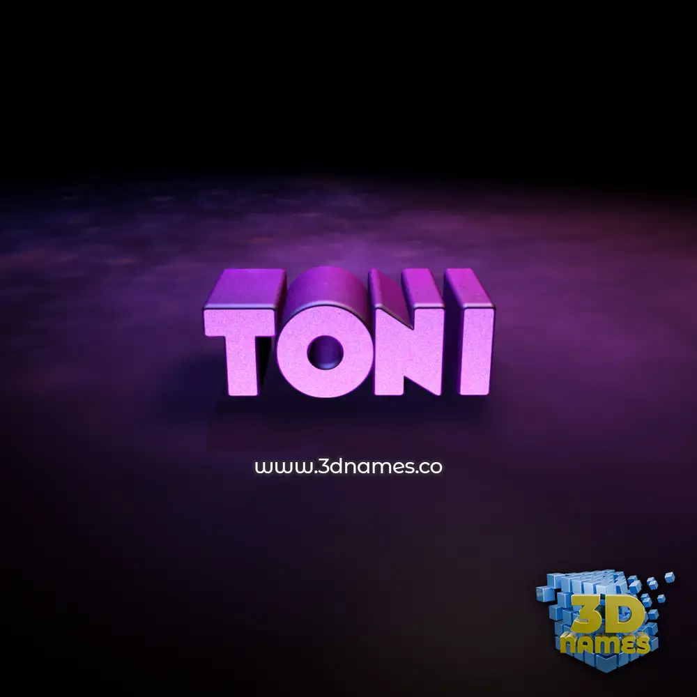 toni in Big Purple style - 3D name wallpaper