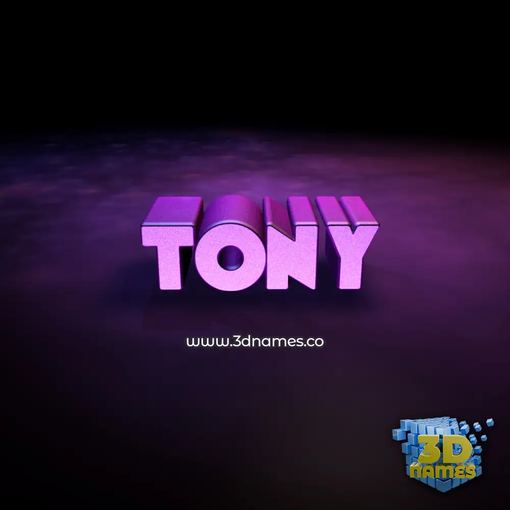 tony in Big Purple style - 3D name wallpaper