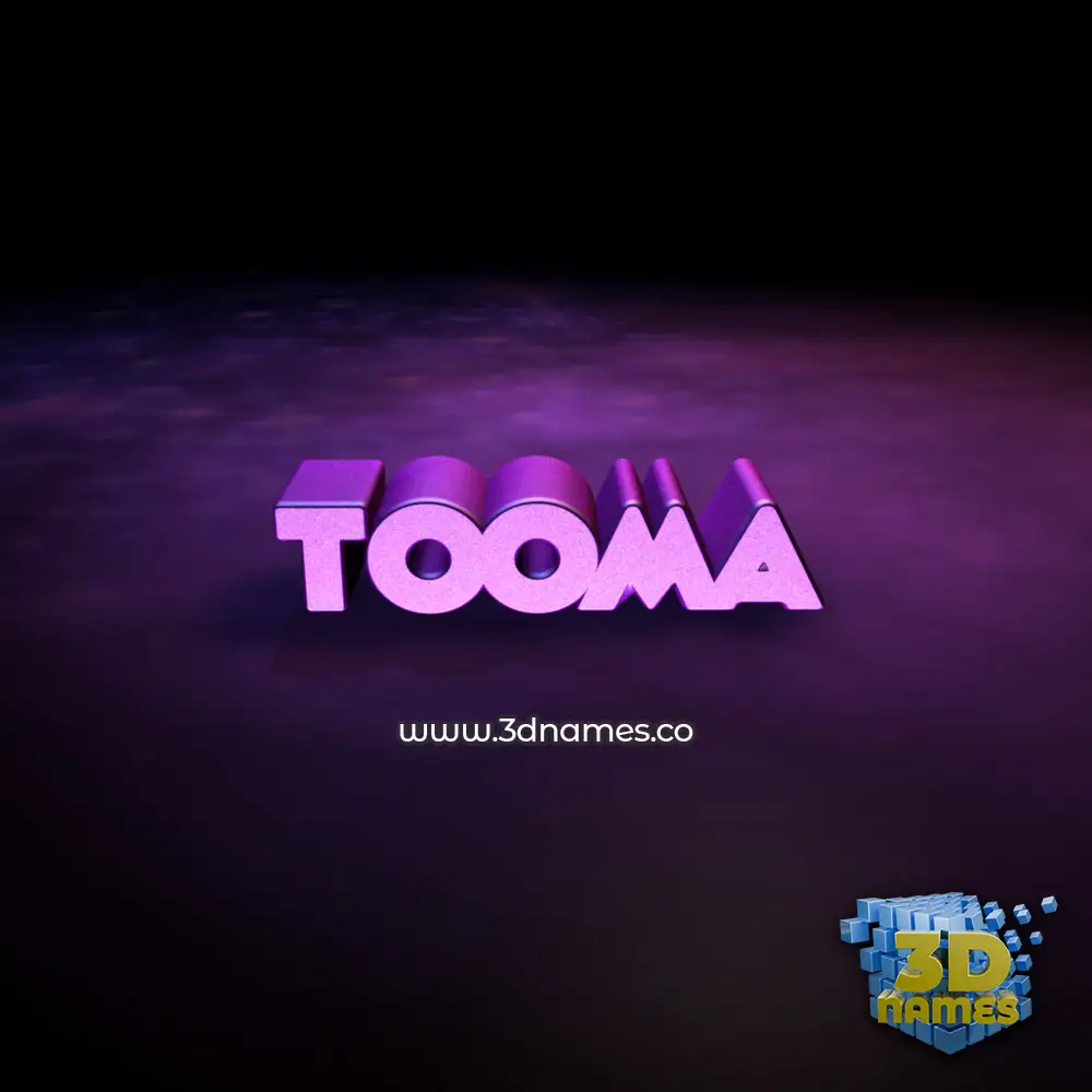 tooma in Big Purple style - 3D name wallpaper