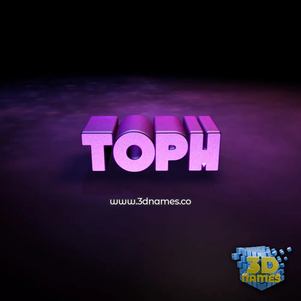 toph in Big Purple style - 3D name wallpaper