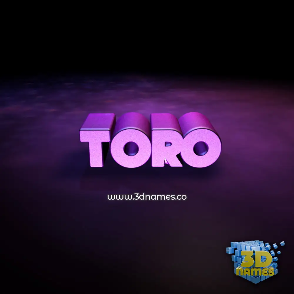 toro in Big Purple style - 3D name wallpaper