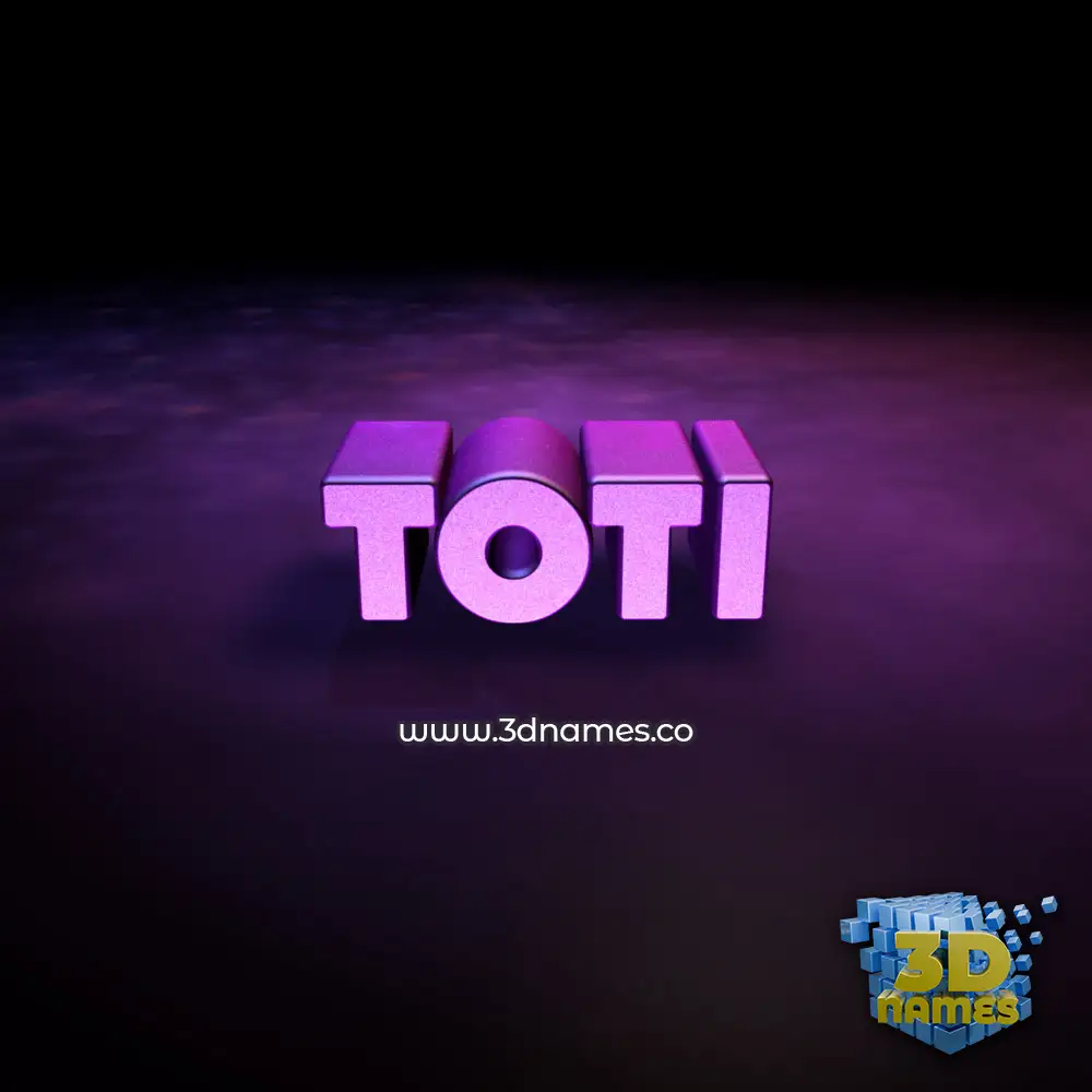toti in Big Purple style - 3D name wallpaper