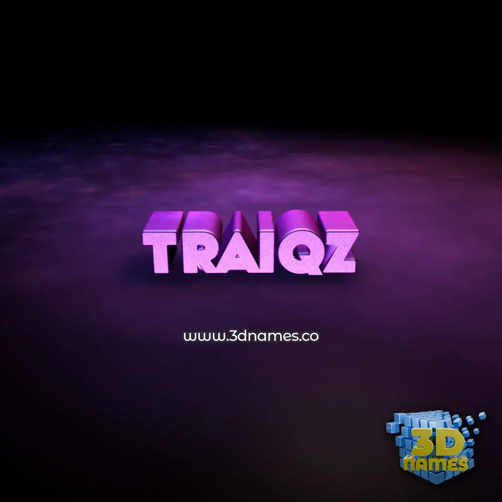 traiqz in Big Purple style - 3D name wallpaper
