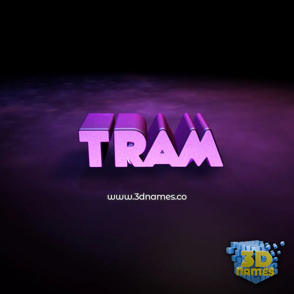 tram in Big Purple style - 3D name wallpaper
