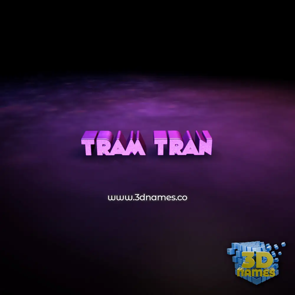 tram tran in Big Purple style - 3D name wallpaper