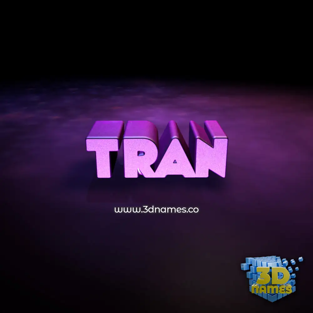 tran in Big Purple style - 3D name wallpaper