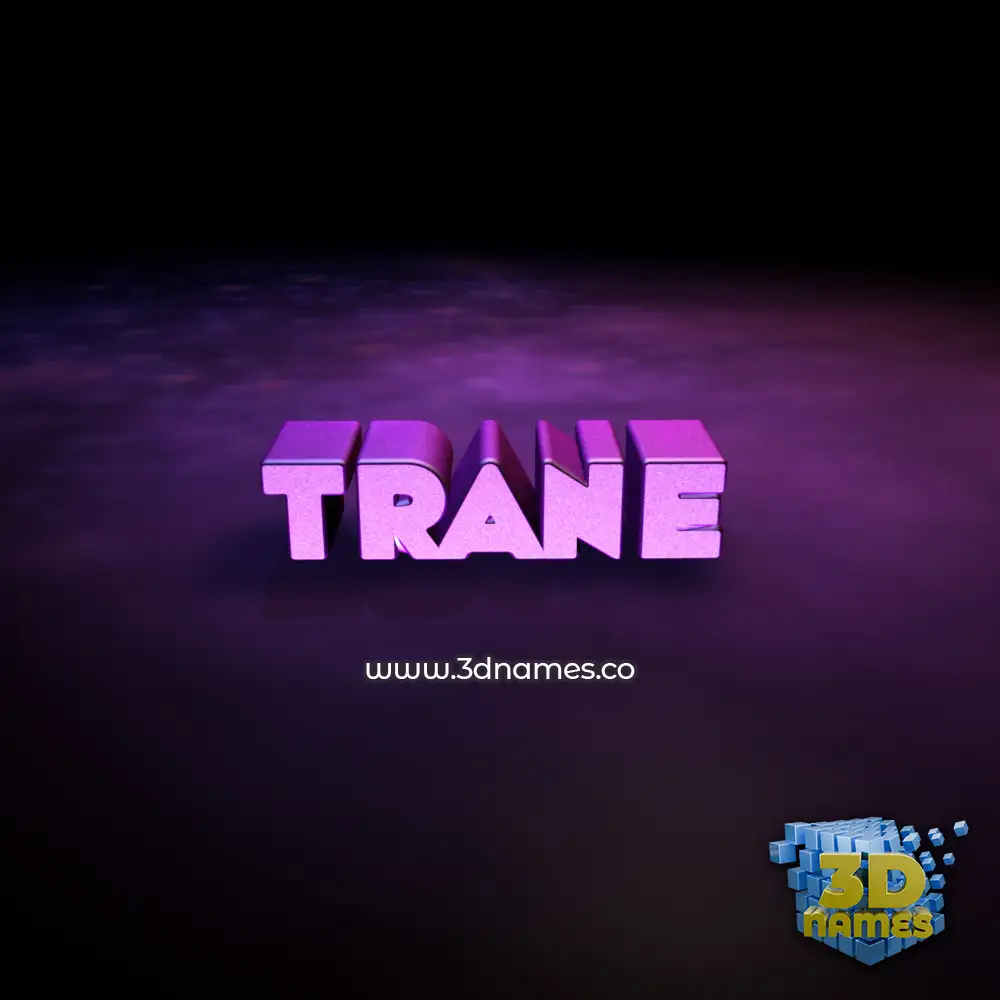 trane in Big Purple style - 3D name wallpaper
