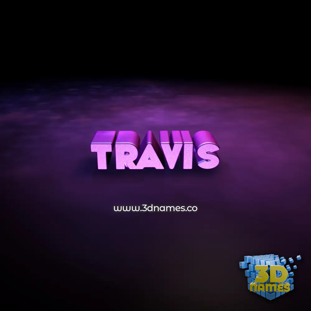 travis in Big Purple style - 3D name wallpaper