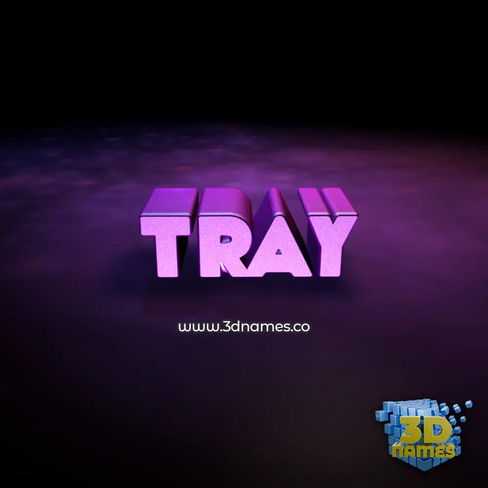 tray in Big Purple style - 3D name wallpaper