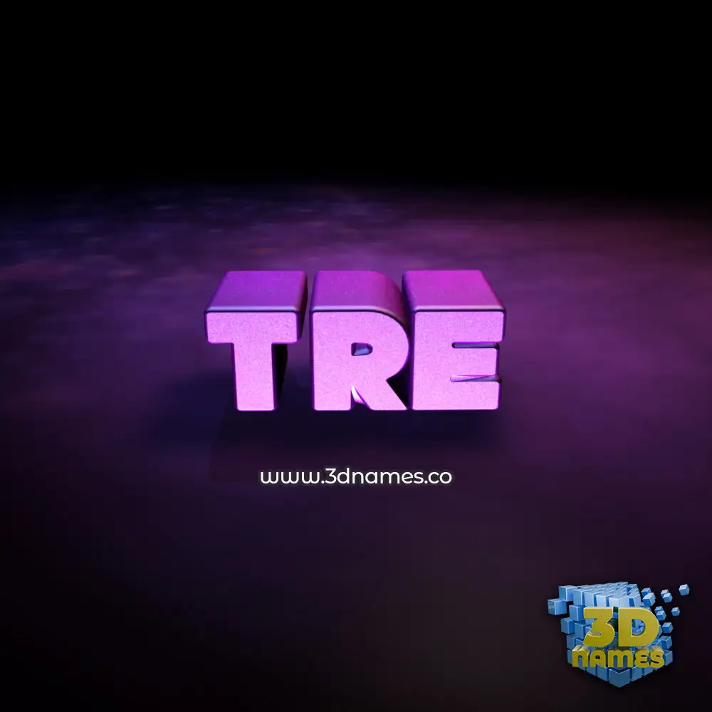 tre in Big Purple style - 3D name wallpaper
