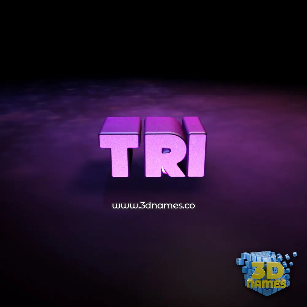 tri in Big Purple style - 3D name wallpaper