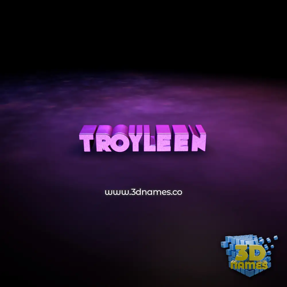 troyleen in Big Purple style - 3D name wallpaper
