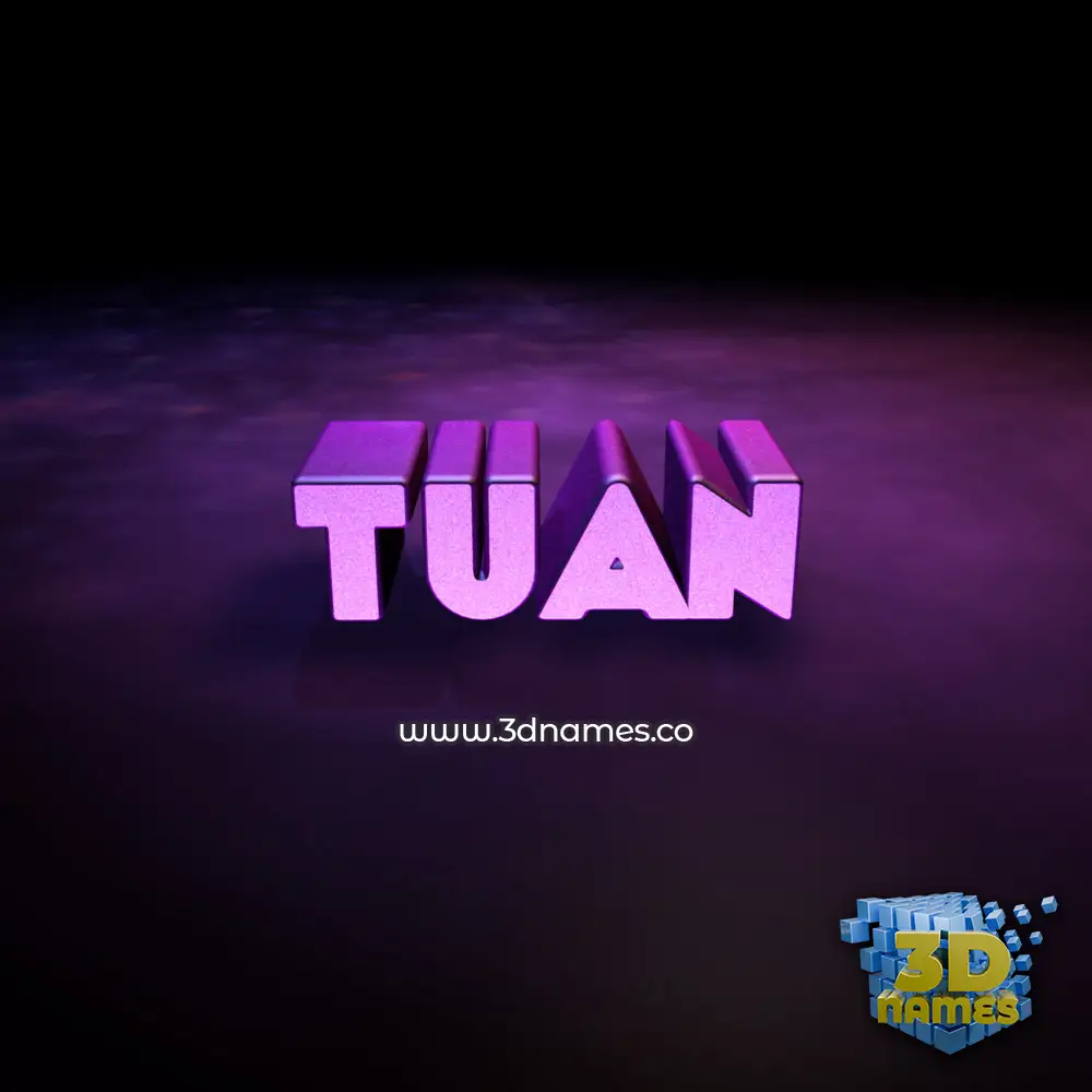 tuan in Big Purple style - 3D name wallpaper