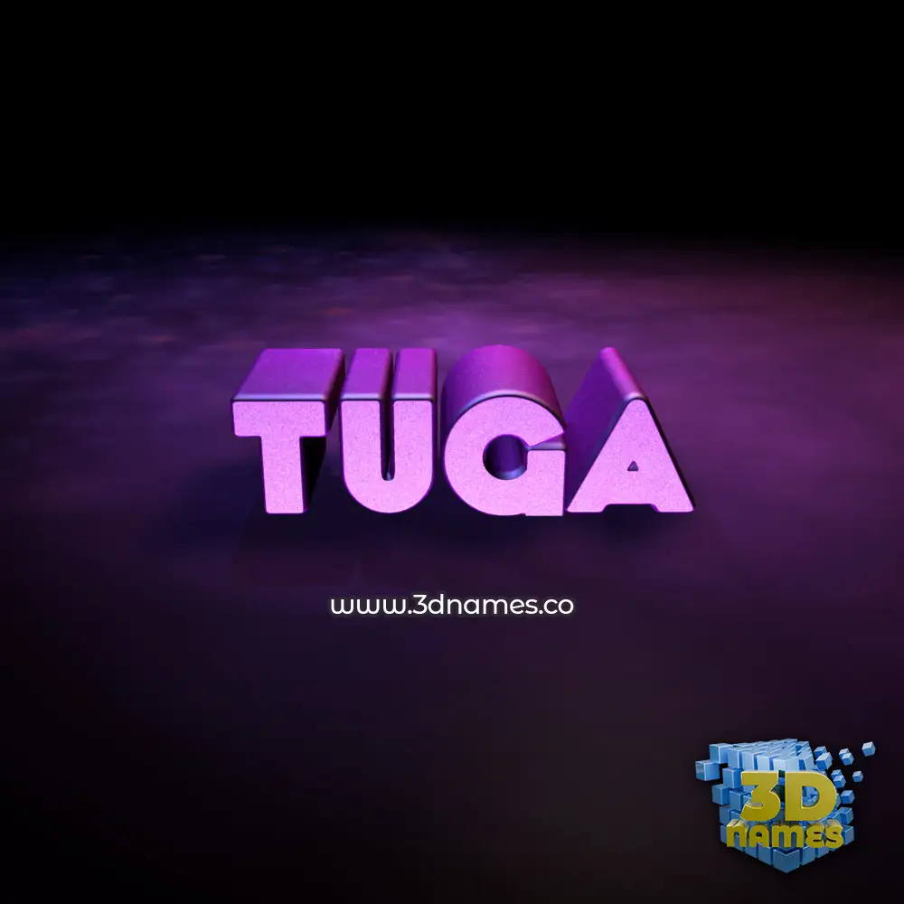 tuga in Big Purple style - 3D name wallpaper