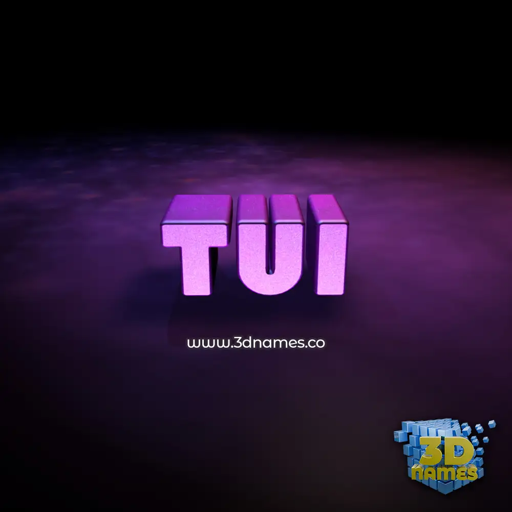 tui in Big Purple style - 3D name wallpaper
