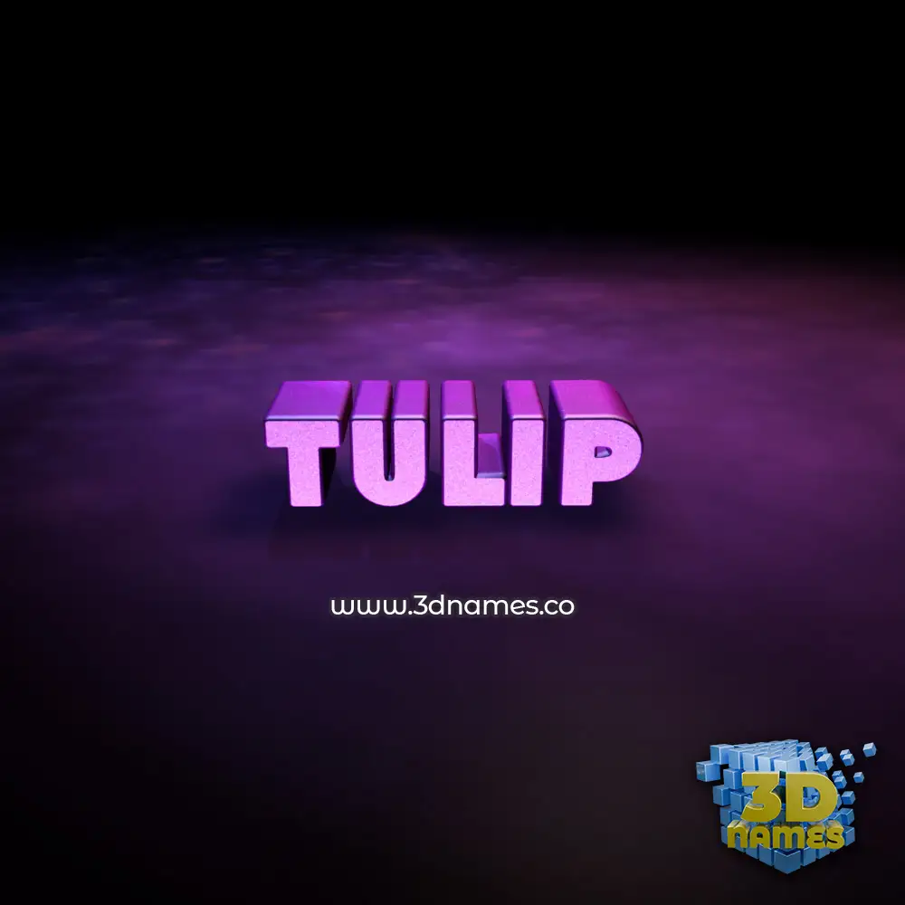 tulip in Big Purple style - 3D name wallpaper