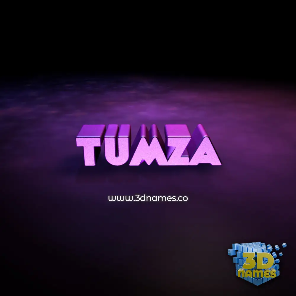 tumza in Big Purple style - 3D name wallpaper