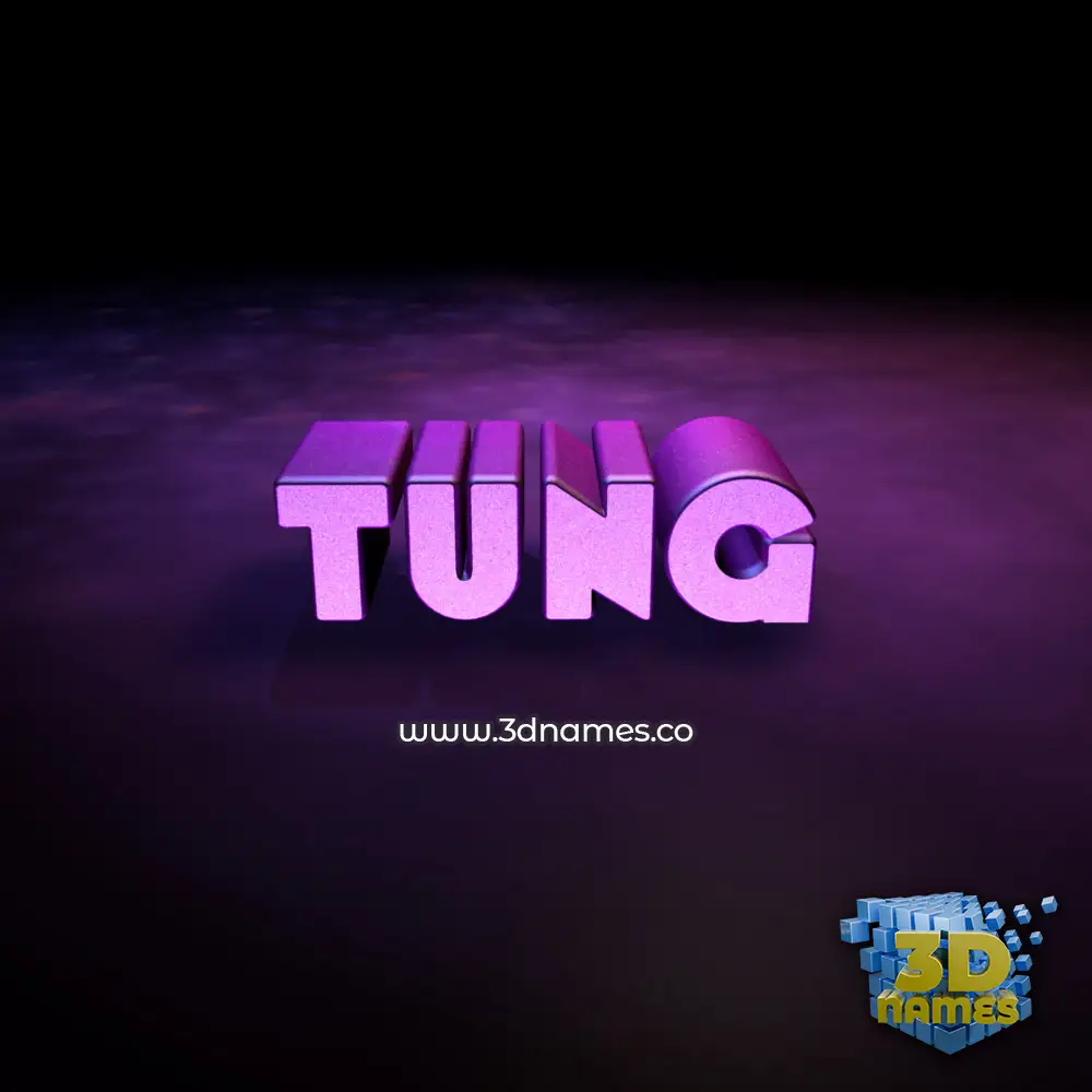 tung in Big Purple style - 3D name wallpaper