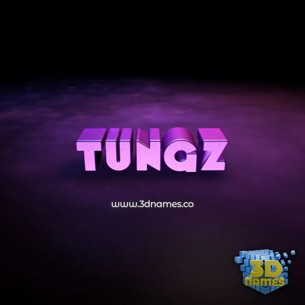 tungz in Big Purple style - 3D name wallpaper