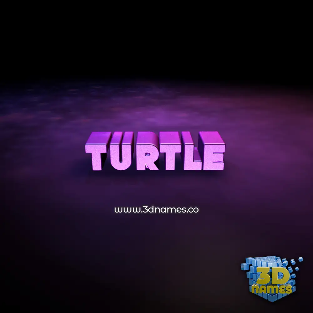turtle in Big Purple style - 3D name wallpaper