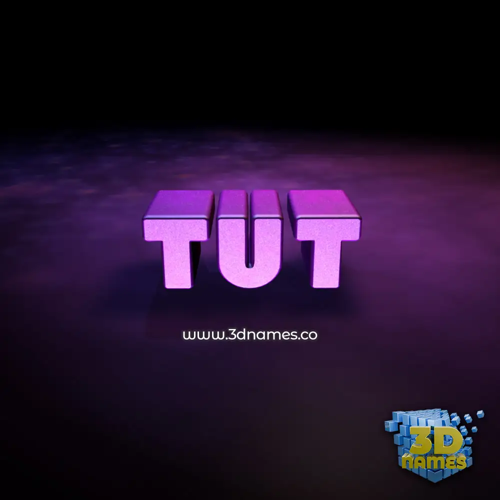 tut in Big Purple style - 3D name wallpaper