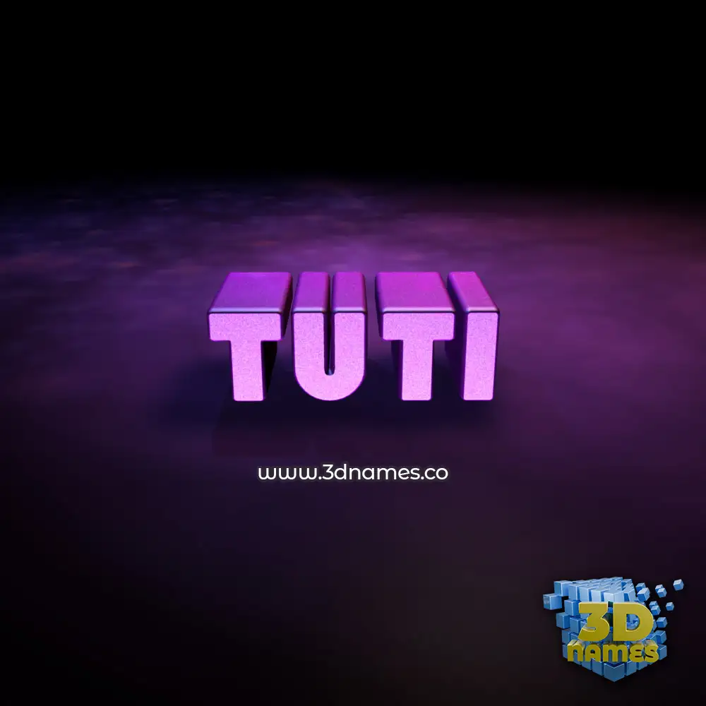 tuti in Big Purple style - 3D name wallpaper