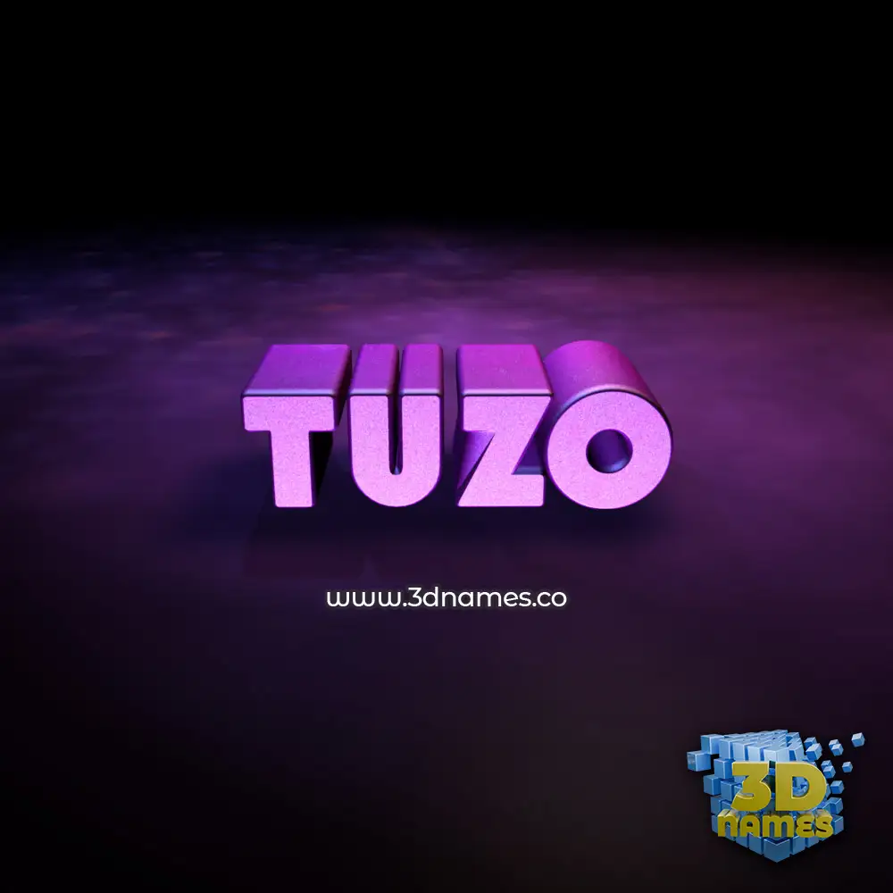 tuzo in Big Purple style - 3D name wallpaper