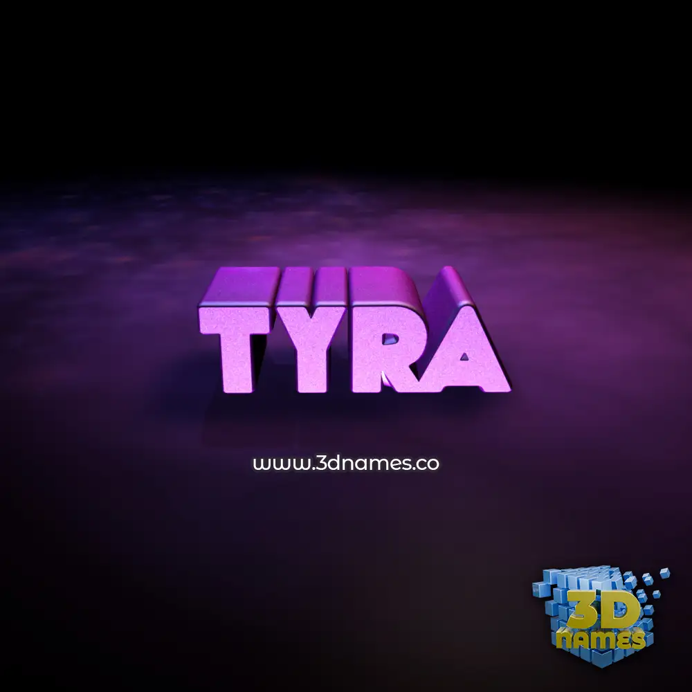 tyra in Big Purple style - 3D name wallpaper