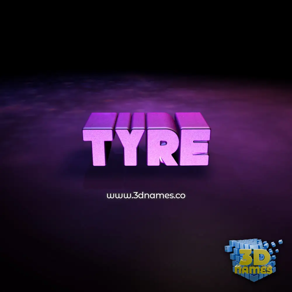 tyre in Big Purple style - 3D name wallpaper
