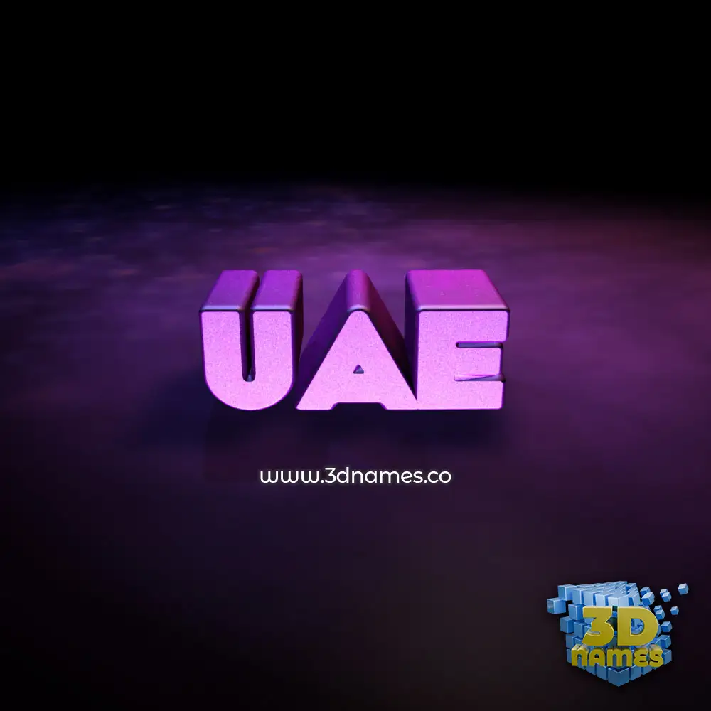 uae in Big Purple style - 3D name wallpaper