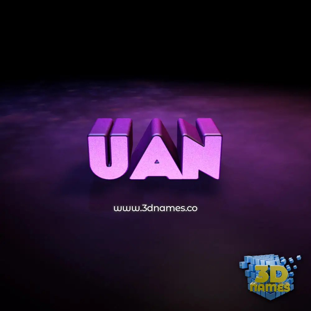 uan in Big Purple style - 3D name wallpaper